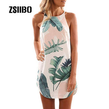 Load image into Gallery viewer, Summer DressPrint Sleeveless Women Dress O neck Casual Loose Mini Chiffon Dresses Vestidos clothes clothing dropshipping ZSIIBO