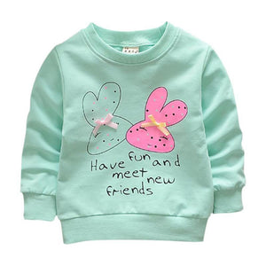 Baby Girl Sweatshirts Spring Shirts Infant Long Sleeve T-Shirts Clothes 2018 Spring Kids Bunny Cartoon Sweatshirt