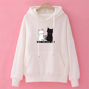 Streetwear Hoodies Women Sweatshirt Autumn Long Sleeve Hoodies Harajuku Hoodie Cute Cat Print Sweatshirt Women Sudadera Mujer