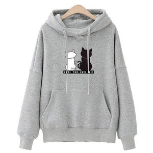 Streetwear Hoodies Women Sweatshirt Autumn Long Sleeve Hoodies Harajuku Hoodie Cute Cat Print Sweatshirt Women Sudadera Mujer