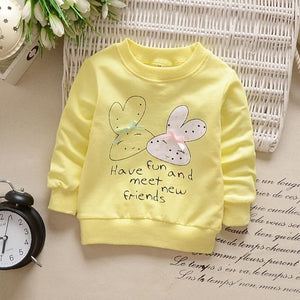 Baby Girl Sweatshirts Spring Shirts Infant Long Sleeve T-Shirts Clothes 2018 Spring Kids Bunny Cartoon Sweatshirt